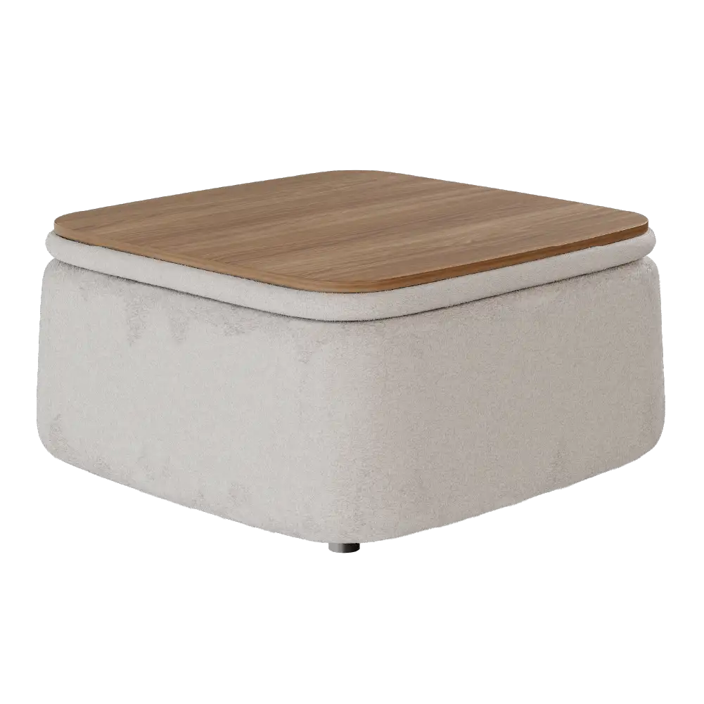 Mesa de Centro Elements Berti 3 em 1 (Mesa + Puff + Baú)