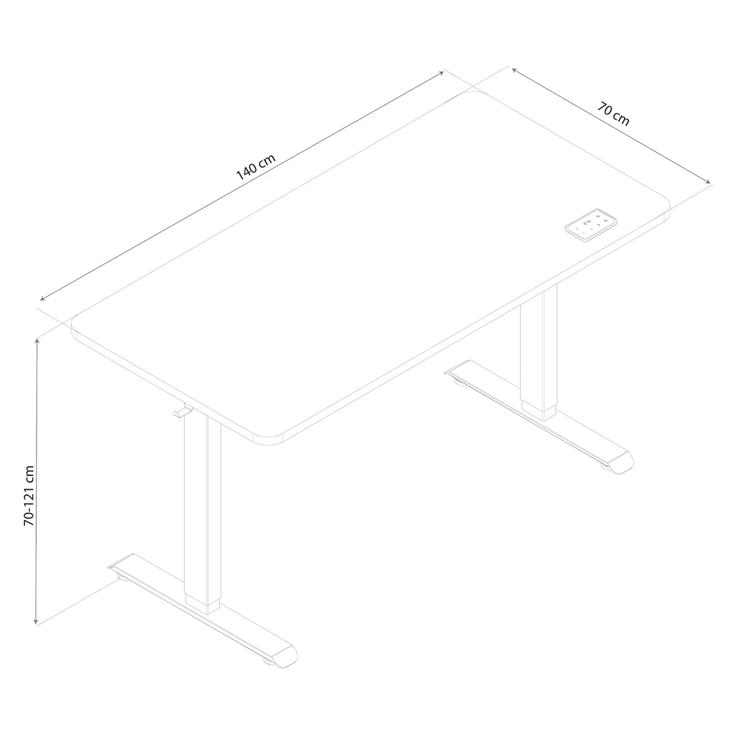 Mesa com Regulagem de Altura Elétrica Elements Misch Pro
