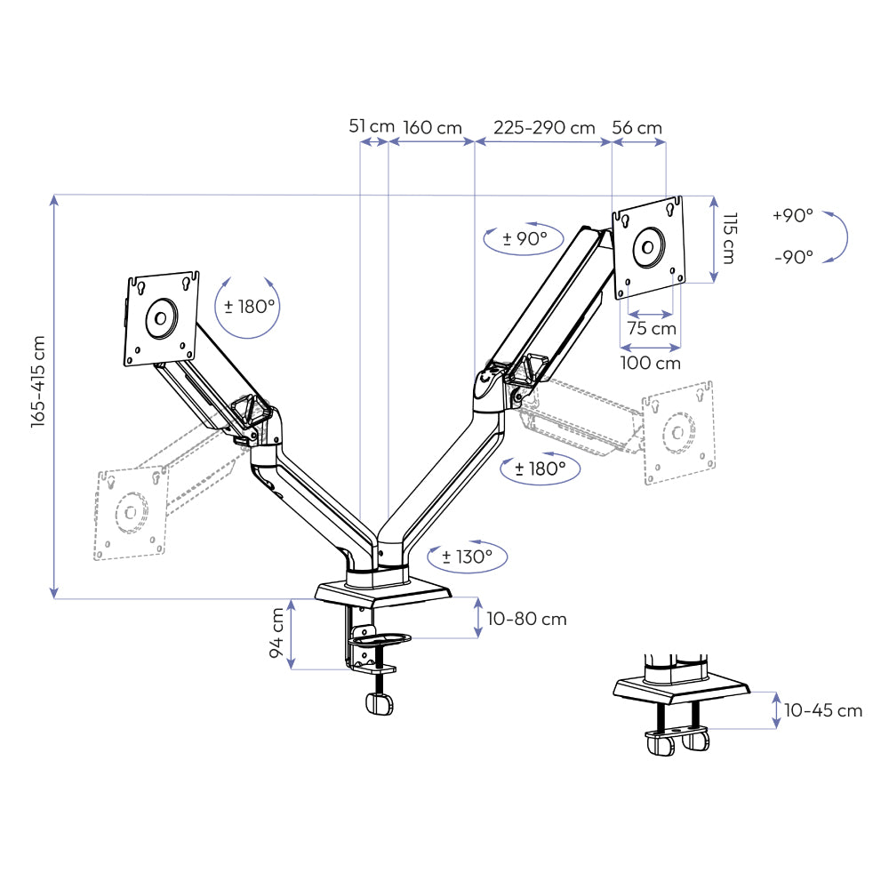 Braço Articulado para Monitor Elements Audaz Duo