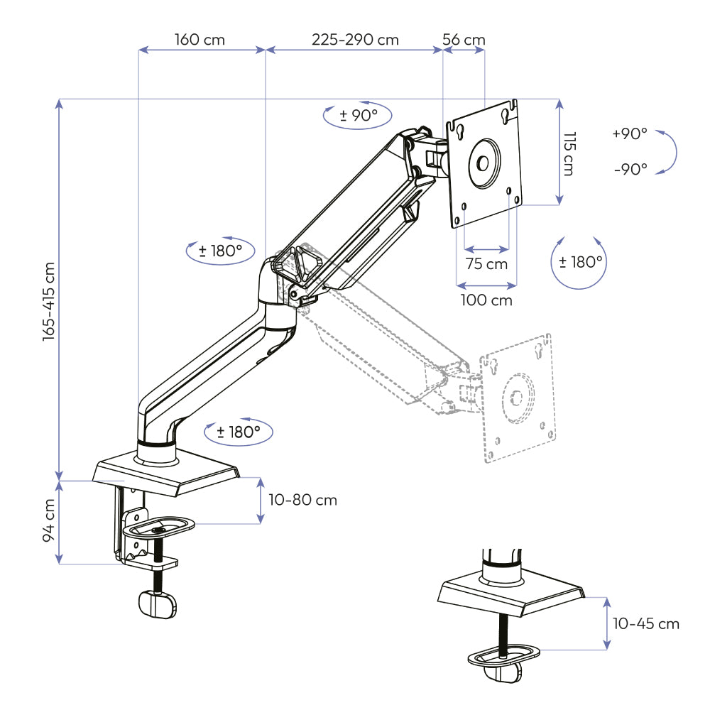Braço Articulado para Monitor Elements Audaz