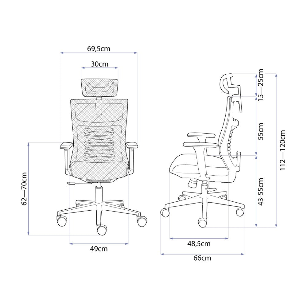 cadeira ergonômica de escritório, modelo vertta básica